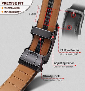 Foto 4 | Foto 4 | Cinturón Con Trinquete Corredizo Para Hombre Belt Bulliant, Piel Auténtica Negra - Venta Internacional.