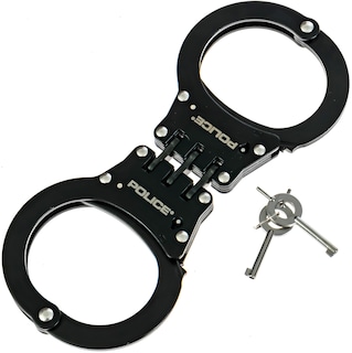 Foto 1 | Foto 1 | Handcuffs Police, Resistentes, Con Bisagras De Doble Cierre, Acero Negro - Venta Internacional.