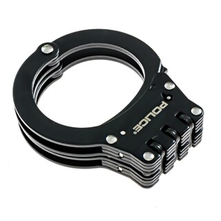 Foto 3 | Foto 3 | Handcuffs Police, Resistentes, Con Bisagras De Doble Cierre, Acero Negro - Venta Internacional.