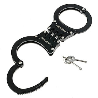 Foto 4 | Foto 4 | Handcuffs Police, Resistentes, Con Bisagras De Doble Cierre, Acero Negro - Venta Internacional.