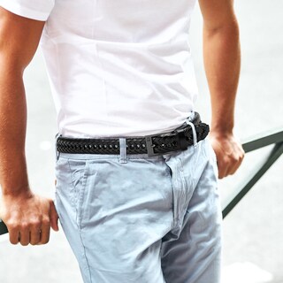 Foto 7 | Foto 7 | Pantalón De Vestir Casual Con Cinturón De Cuero Trenzado Chaoren Para Hombre - Venta Internacional.