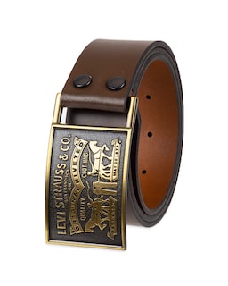 Foto 1 | Foto 1 | Cinturón De Piel Levi's Plaque Hebilla Marrón Para Hombre Talla M - Venta Internacional.