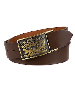 Foto 2 | Foto 2 | Cinturón De Piel Levi's Plaque Hebilla Marrón Para Hombre Talla M - Venta Internacional.