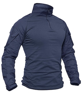 Foto 1 | Foto 1 | Camisa Táctica Tacvasen, Jersey Con Cremallera Para Hombre, Color Azul S - Venta Internacional.