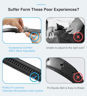Foto 2 | Foto 2 | Cinturón De Vestir Chaoren De Piel Con Trinquete De 3,2 Cm Comfort Click Para Hombre - Venta Internacional.