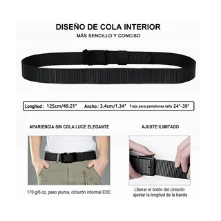Foto 2 | Foto 2 | 2pack Cinturones Tácticos De Nailon Ajustables 125cm Eo Safe Imports Esi-3600 Negro/gris