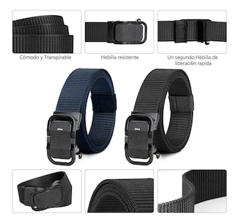 Foto 2 | Foto 2 | 2pzs Cinturones Belug Táctico Militar Ajustable Moda Calidad Cinto Negro+azul