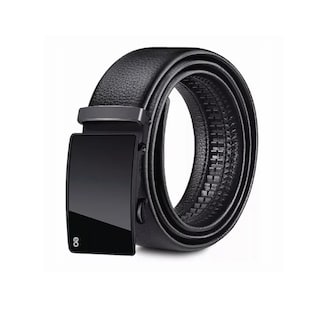 Foto 1 | Foto 1 | Cinto Negro De Elegante Cuero Hombre, Hebilla Automática 120cm Eo Safe Imports Esi-19362 Negro