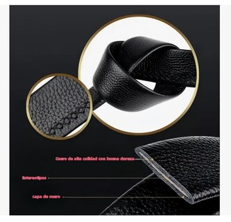 Foto 5 | Foto 5 | Cinto Negro De Elegante Cuero Hombre, Hebilla Automática