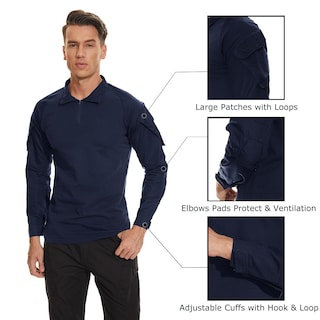 Foto 6 | Foto 6 | Camisa Tacvasen Army Para Hombre De Manga Larga Táctica Azul Marino L - Venta Internacional.