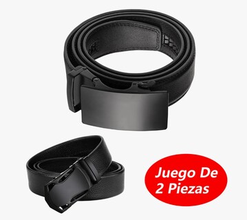 Foto 2 | Foto 2 | Cinturon Negro Hombre Elegante Cuero Hebilla Automática 2pz