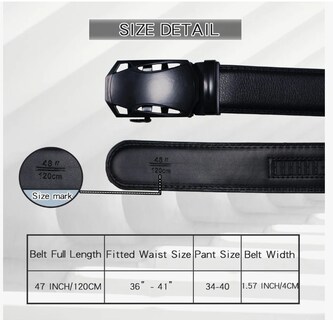 Foto 5 | Foto 5 | Cinturon Negro Hombre Elegante Cuero Hebilla Automática 2pz