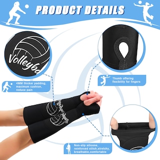 Foto 2 | Foto 2 | Manguitos De Voleibol Yinder Para Jóvenes Con Protector De Muñeca, 3 Pares - Venta Internacional.