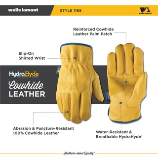 Foto 7 | Foto 7 | Guantes De Trabajo Wells Lamont Slip-on Hydrahyde De Piel Completa - Venta Internacional.