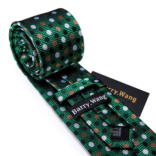 Foto 6 | Foto 6 | Set De Corbatas Barry.wang Classic De Seda Verde Esmeralda Para Hombre - Venta Internacional.
