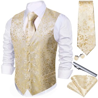 Foto 1 | Foto 1 | Set De Chaleco Barry.wang De Seda Jacquard De Cachemir, 5 Unidades, Para Hombre - Venta Internacional.