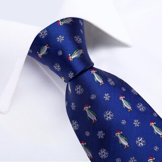 Foto 4 | Foto 4 | Conjunto De Corbatas Dibangu Royal Blue Jacquard Silk Christmas Para Hombre - Venta Internacional.