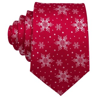 Foto 5 | Foto 5 | Set De Corbata Barry.wang, Tejido En Seda Navideña, Para Hombre, Color Rojo Nieve - Venta Internacional.