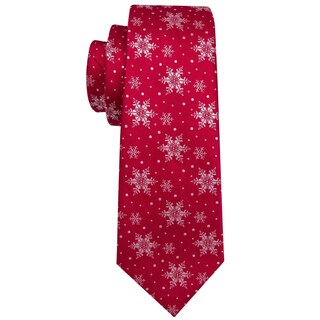 Foto 6 | Foto 6 | Set De Corbata Barry.wang, Tejido En Seda Navideña, Para Hombre, Color Rojo Nieve - Venta Internacional.