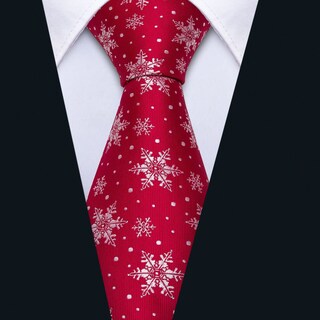 Foto 7 | Foto 7 | Set De Corbata Barry.wang, Tejido En Seda Navideña, Para Hombre, Color Rojo Nieve - Venta Internacional.