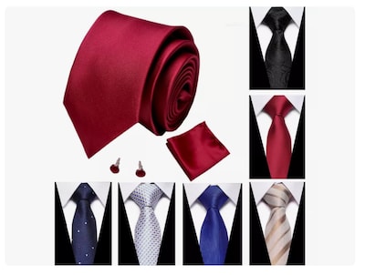 Foto 1 | Foto 1 | 1 Set Corbata + Pañuelo + Mancuernillas Conjunto Para Hombre Color Rojo Wünd