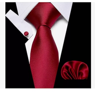 Foto 2 | Foto 2 | 1 Set Corbata + Pañuelo + Mancuernillas Conjunto Para Hombre Color Rojo Wünd