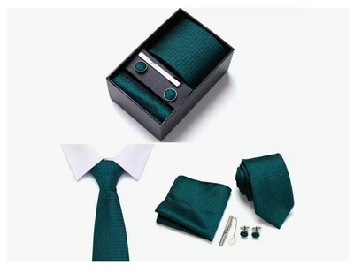 Foto 1 | Foto 1 | Juego De Hombr Corbata Clips De Corbata De Moño Gemelos Color Verde Wünd