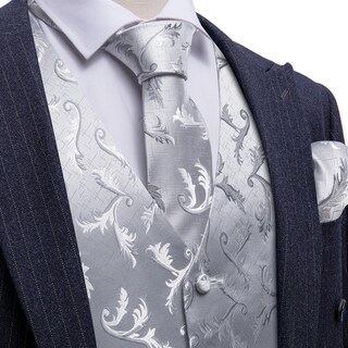 Foto 3 | Foto 3 | Conjunto De Chaleco Barry.wang Para Hombre, Cachemir Y Seda Con Flores, Jacquard - Venta Internacional.