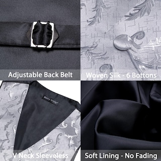 Foto 5 | Foto 5 | Conjunto De Chaleco Barry.wang Para Hombre, Cachemir Y Seda Con Flores, Jacquard - Venta Internacional.