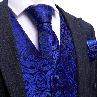 Foto 3 | Foto 3 | Conjunto De Chaleco Barry.wang Para Hombre, Cachemir Y Seda Con Flores, Jacquard - Venta Internacional.