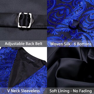 Foto 5 | Foto 5 | Conjunto De Chaleco Barry.wang Para Hombre, Cachemir Y Seda Con Flores, Jacquard - Venta Internacional.