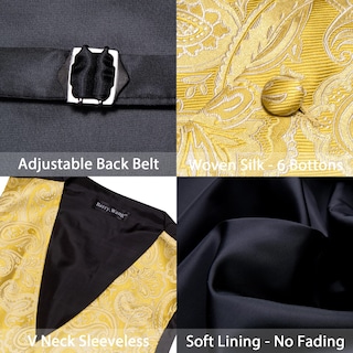 Foto 5 | Foto 5 | Conjunto De Chaleco Barry.wang Para Hombre, Cachemir Y Seda Con Flores, Jacquard - Venta Internacional.