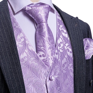 Foto 3 | Foto 3 | Conjunto De Chaleco Barry.wang Para Hombre, Cachemir Y Seda Con Flores, Jacquard - Venta Internacional.