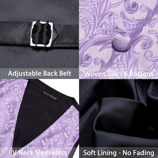 Foto 5 | Foto 5 | Conjunto De Chaleco Barry.wang Para Hombre, Cachemir Y Seda Con Flores, Jacquard - Venta Internacional.