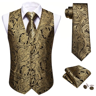 Foto 2 | Foto 2 | Conjunto De Chaleco Barry.wang Para Hombre, Cachemir Y Seda Con Flores, Jacquard - Venta Internacional.