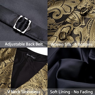 Foto 5 | Foto 5 | Conjunto De Chaleco Barry.wang Para Hombre, Cachemir Y Seda Con Flores, Jacquard - Venta Internacional.