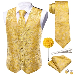 Foto 1 | Foto 1 | Conjunto De Chaleco Barry.wang Para Hombre, Cachemir Y Seda Con Flores, Jacquard - Venta Internacional.