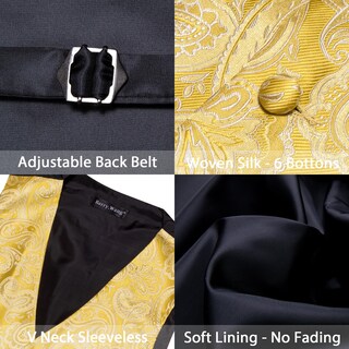 Foto 5 | Foto 5 | Conjunto De Chaleco Barry.wang Para Hombre, Cachemir Y Seda Con Flores, Jacquard - Venta Internacional.