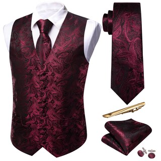 Foto 1 | Foto 1 | Set De Chaleco Barry.wang De Seda Jacquard De Cachemir, 5 Unidades, Para Hombre - Venta Internacional.