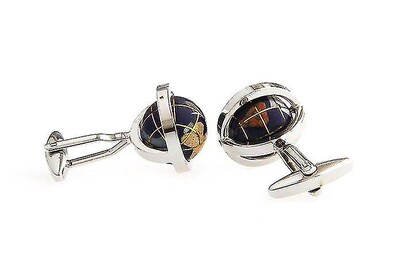 Foto 3 | Foto 3 | Gemelos Huoguo Globe Design Para Hombre En Color Azul Latón - Venta Internacional.