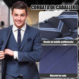 Foto 3 | Foto 3 | Hombres Set De Corbata Formal De 8 Cm Azul Oscuro