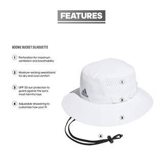 Foto 2 | Foto 2 | Gorro De Pescador Adidas Victory Para Hombre Y Aire Libre Con Protección Solar, Color Blanco - Venta Internacional.