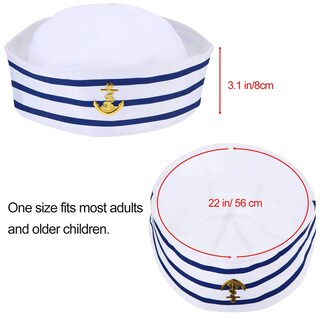 Foto 2 | Foto 2 | Sombrero Sail Hats Syhood Azul Con Sombrero Blanco De Capitán Sailor X12 - Venta Internacional.