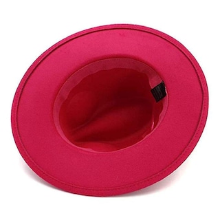 Foto 5 | Foto 5 | Sombrero Huoguo Estilo Vintage Fieltro Ala Ancha Estilo Fedora Rojo Vino - Venta Internacional.