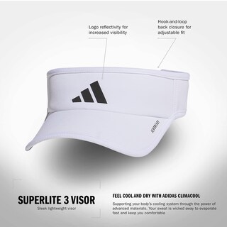 Foto 2 | Foto 2 | Visor Adidas Superlite Sport Performance Para Hombre Blanco/negro - Venta Internacional.