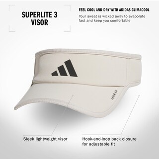 Foto 2 | Foto 2 | Visera Adidas Superlite De Ajuste Ajustable Sport Wonder Grey - Venta Internacional.