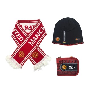 Foto 1 | Foto 1 | Kit De 3 Piezas Cartera, Bonete Y Bufanda Manchester United Color Vino