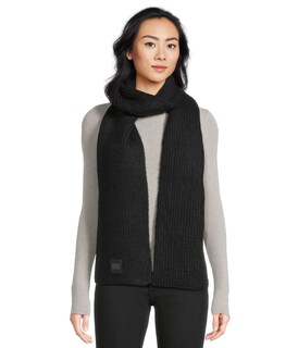 Foto 1 | Foto 1 | Bufanda Ugg De Acanalado Grueso, Unisex, De Piel Negra, Con Logotipo De 22 X 198 Cm - Venta Internacional.