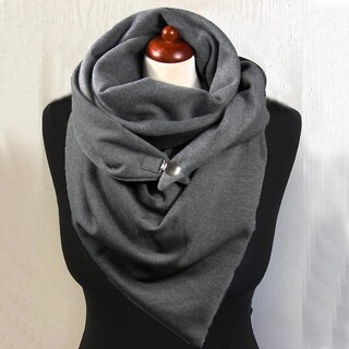 Foto 3 | Foto 3 | Bufanda Huoguo Fashion Para Mujer Con Botones Estampado De Puntos Lisos Envoltura Suave - Venta Internacional.