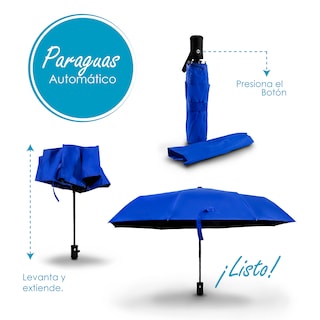 Foto 5 | Foto 5 | Paraguas Plegable Automático En Color Azul